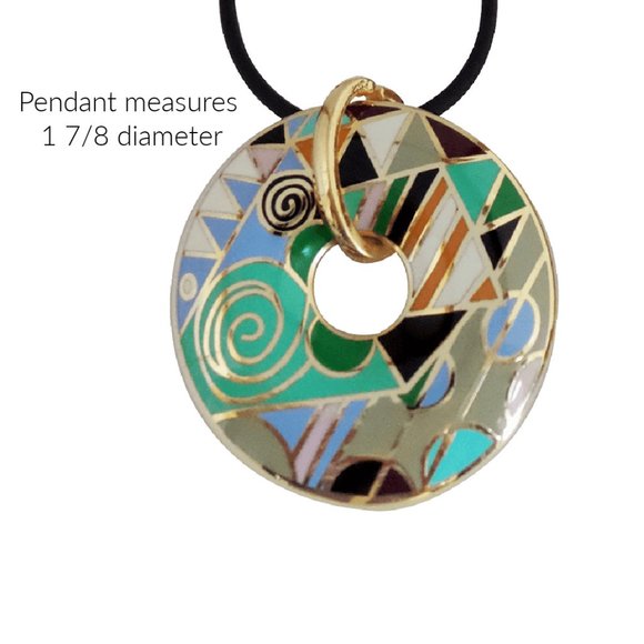 Fashion Statement Enamel Pendant Necklace - Picture 2 of 4